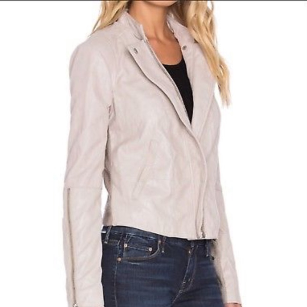 Free People vegan blush moto jacket. Size 10